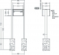 Preview: RENZ Briefkastenanlage freistehend, Quadra, Kastenformat 370x220x270mm, 1-teilig, zum Einbetonieren